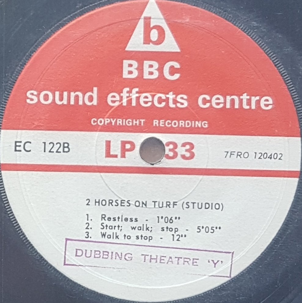 EC 122B Horse on turf (Studio) / 2 horses on turf (Studio) Not registered from the BBC records and Tapes library Label